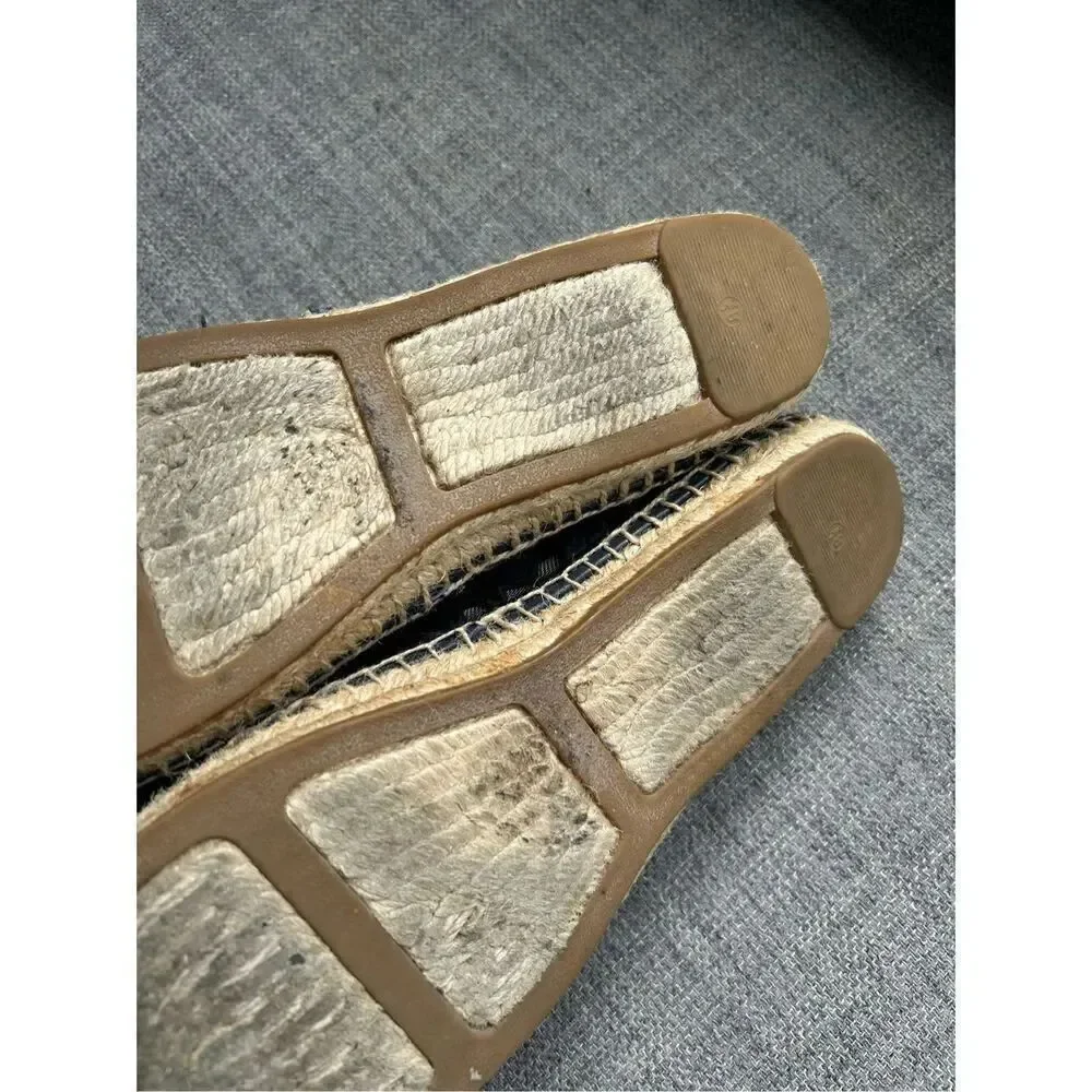 Tory Burch Black Cotton Lace and Leather Jackie Espadrilles
